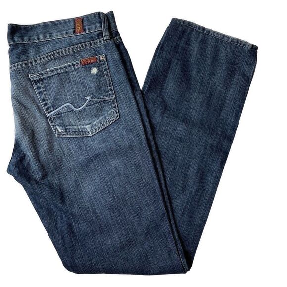 7 For All Mankind Distressed Straight Jeans - Women’s 30 - Picture 1 of 9